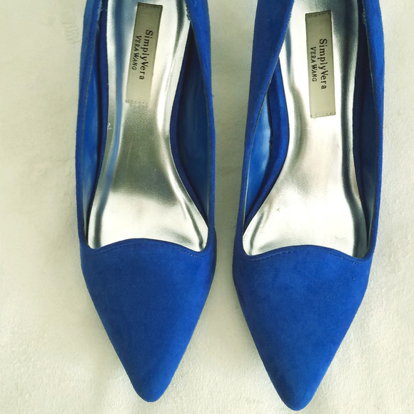 cobalt blue kitten heels